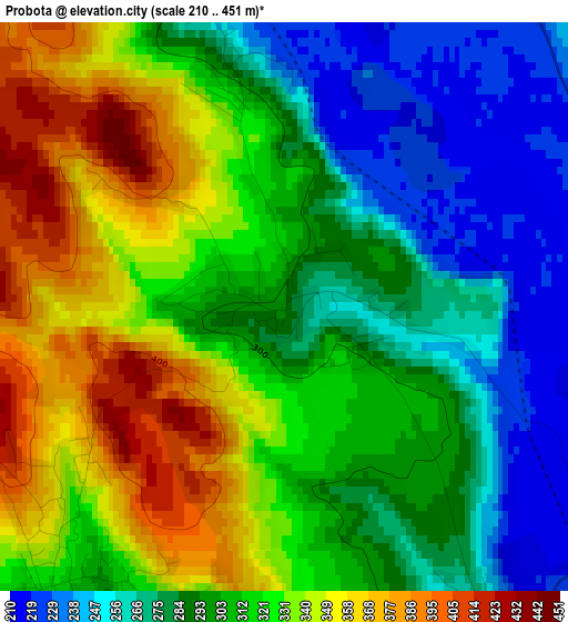 Probota elevation map