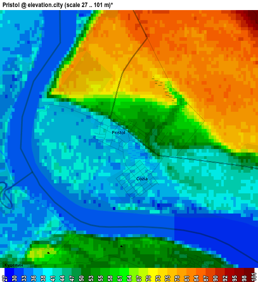 Pristol elevation map