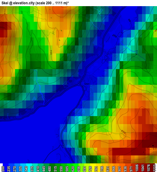 Skei elevation map