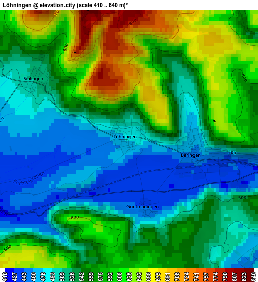 Löhningen elevation map