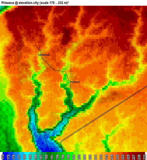 Priseaca elevation map