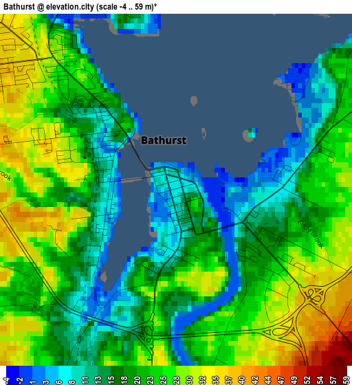 Bathurst elevation map