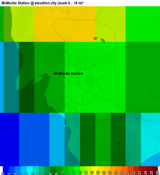 McMurdo Station elevation map