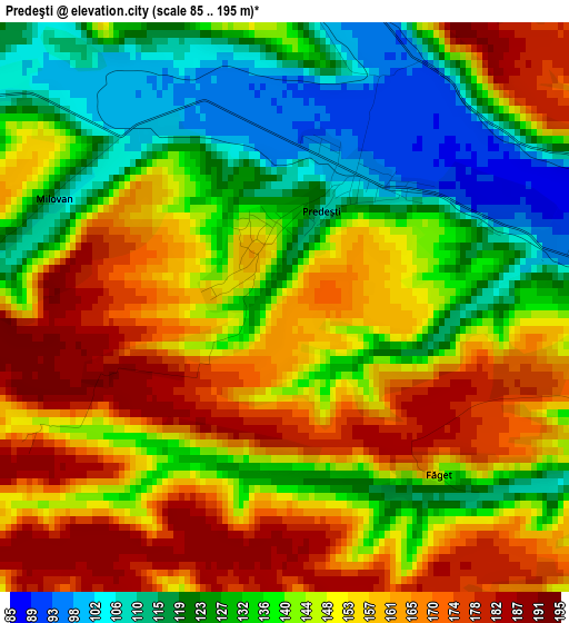 Predeşti elevation map