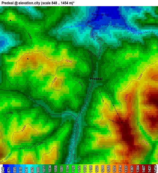 Predeal elevation map
