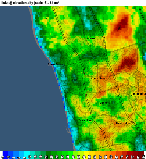 Iluka elevation map