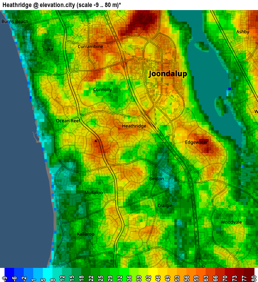 Heathridge elevation map