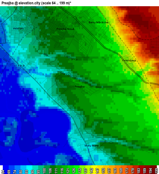 Preajba elevation map