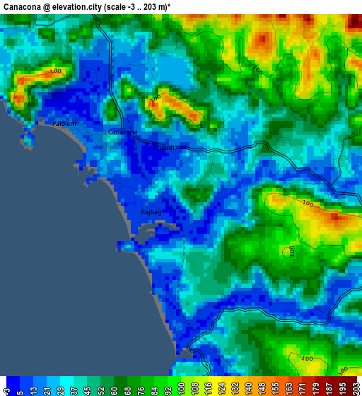 Canacona elevation map