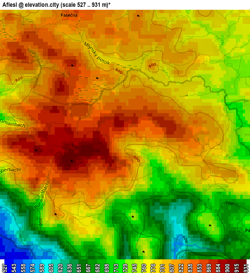 Afiesl elevation map