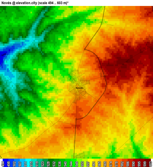 Novés elevation map