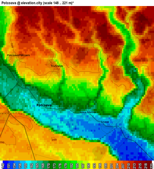 Potcoava elevation map