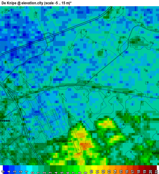 De Knipe elevation map