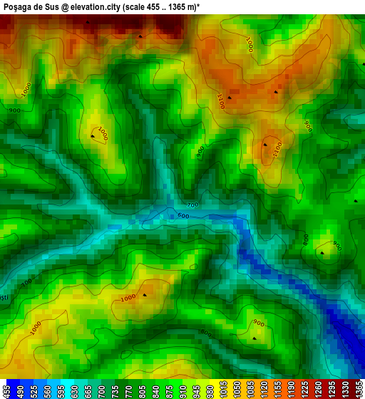 Poşaga de Sus elevation map