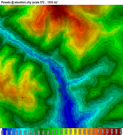Posada elevation map