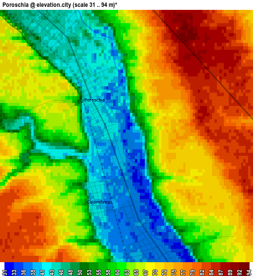 Poroschia elevation map