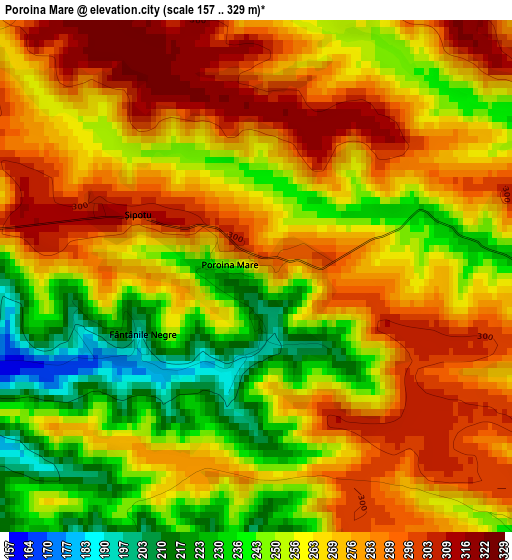 Poroina Mare elevation map