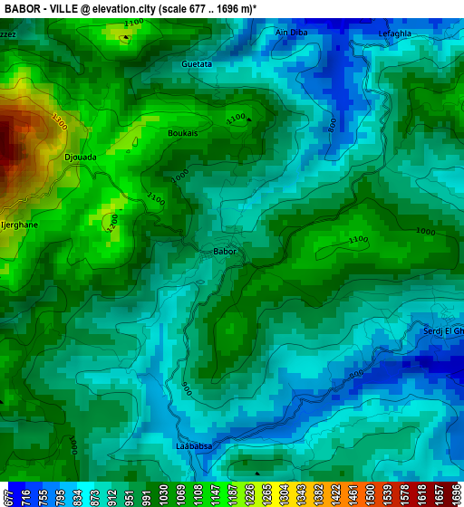 BABOR - VILLE elevation map