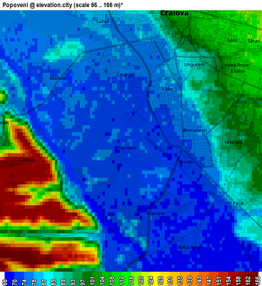 Popoveni elevation map