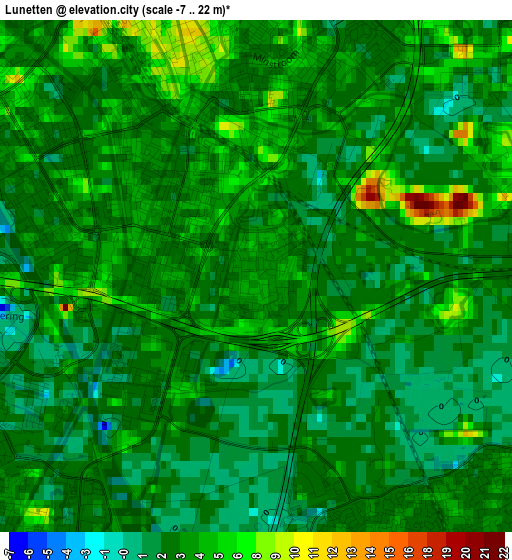 Lunetten elevation map