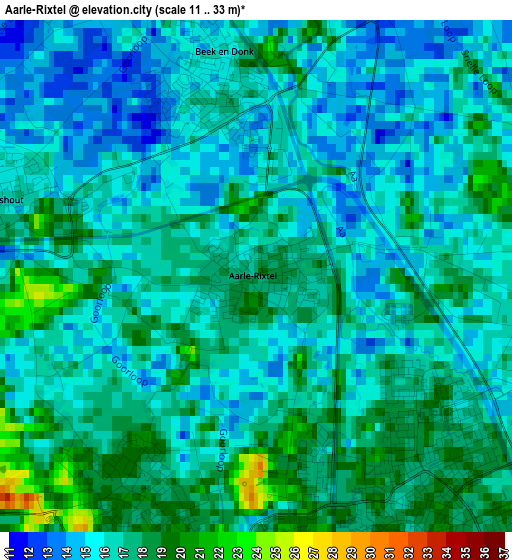 Aarle-Rixtel elevation map