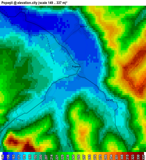 Popeşti elevation map