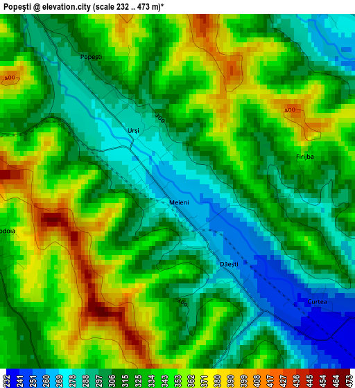 Popeşti elevation map