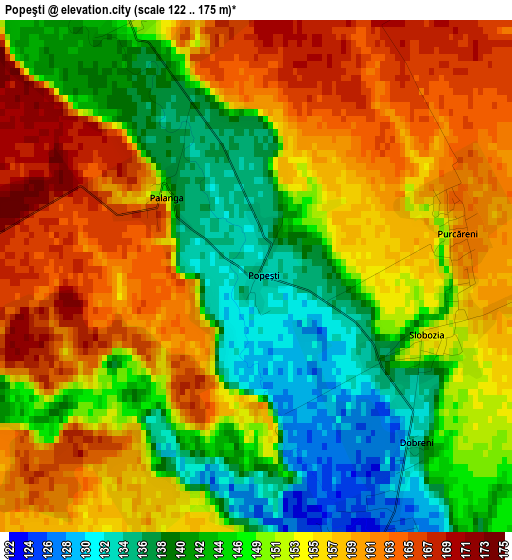 Popeşti elevation map