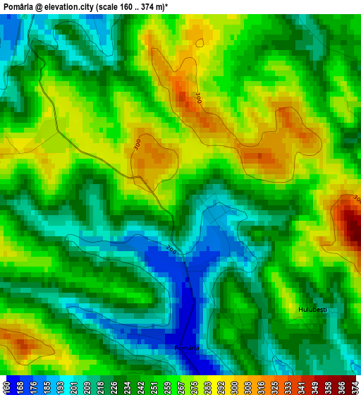 Pomârla elevation map