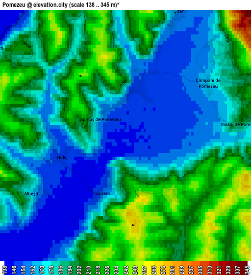 Pomezeu elevation map