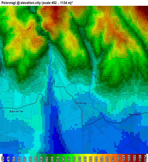 Polovragi elevation map