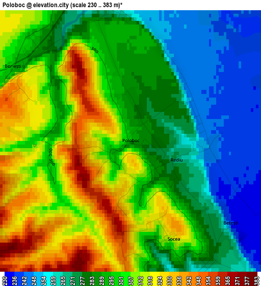 Poloboc elevation map