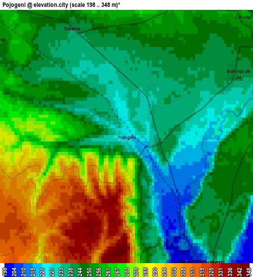 Pojogeni elevation map