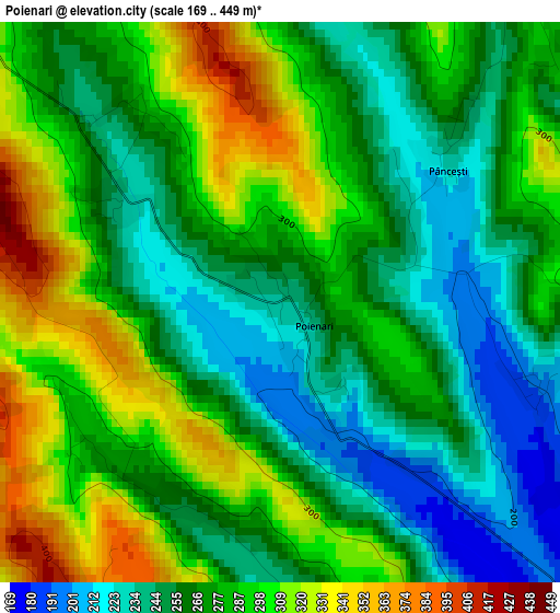 Poienari elevation map