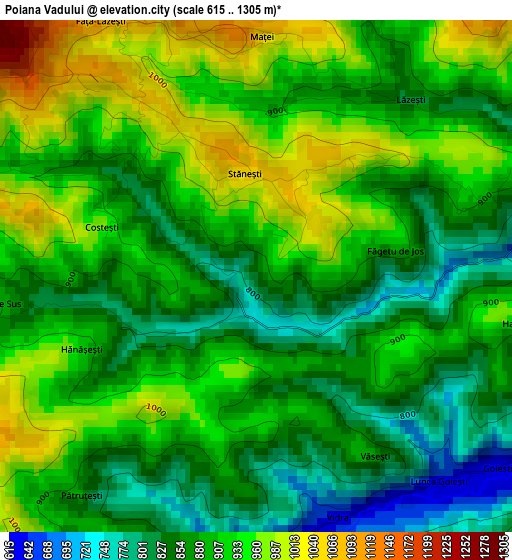 Poiana Vadului elevation map