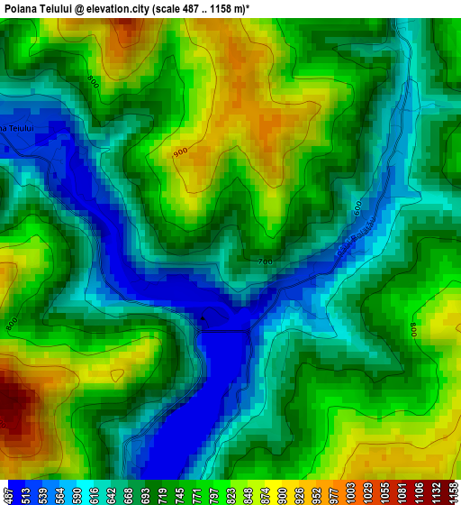 Poiana Teiului elevation map
