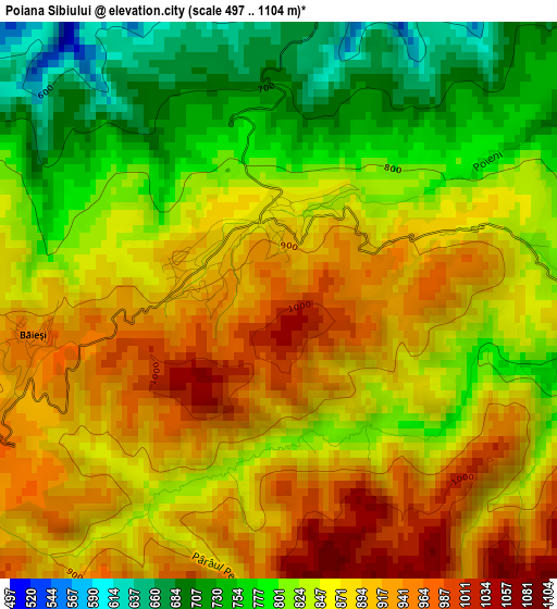 Poiana Sibiului elevation map