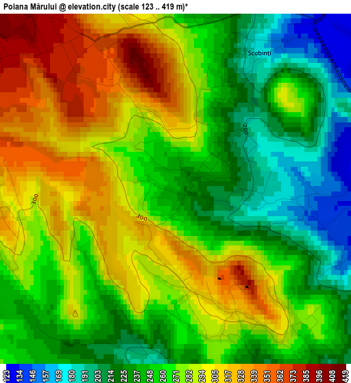 Poiana Mărului elevation map