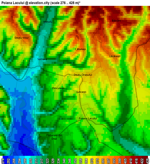 Poiana Lacului elevation map