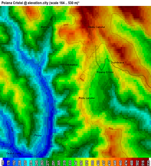 Poiana Cristei elevation map