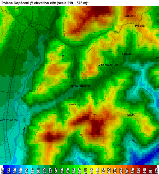 Poiana Copăceni elevation map
