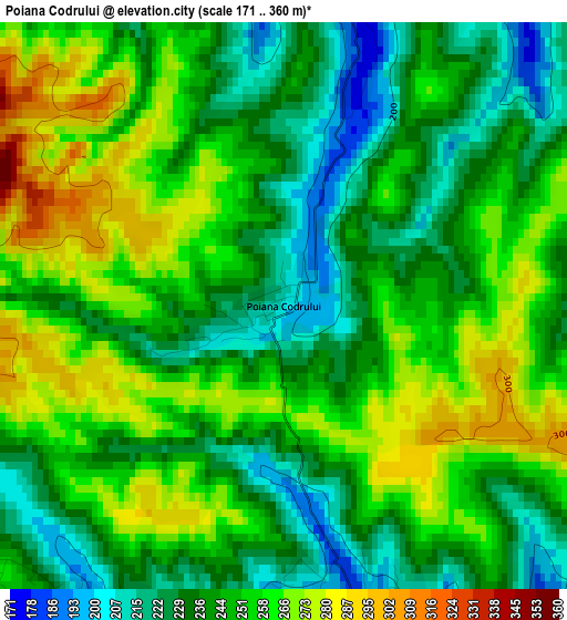 Poiana Codrului elevation map