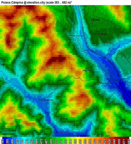 Poiana Câmpina elevation map