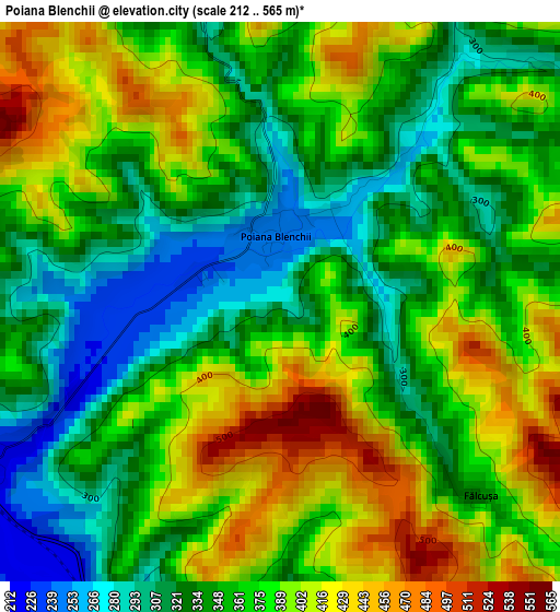 Poiana Blenchii elevation map