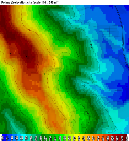 Poiana elevation map