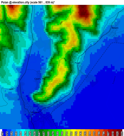 Poian elevation map