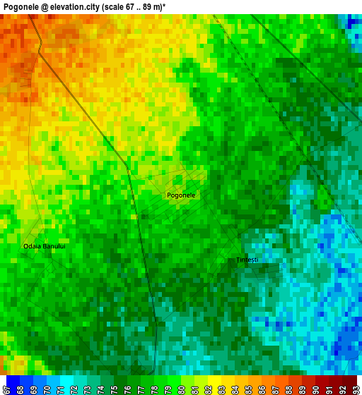 Pogonele elevation map