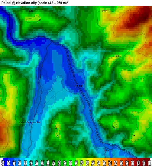 Poieni elevation map