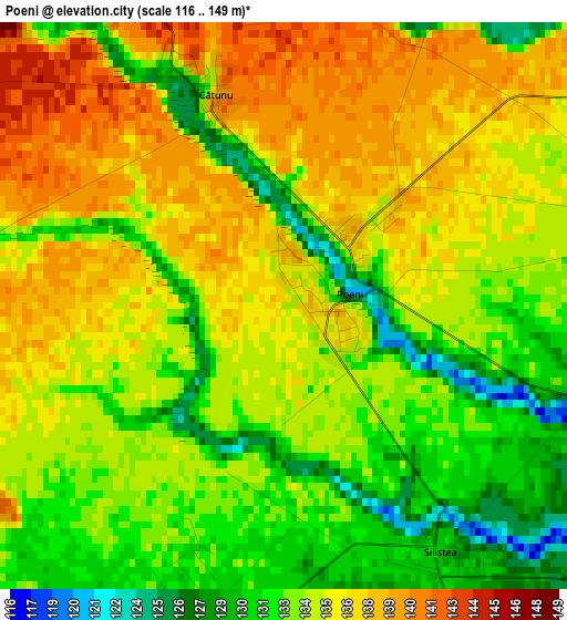 Poeni elevation map