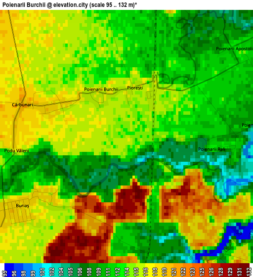 Poienarii Burchii elevation map